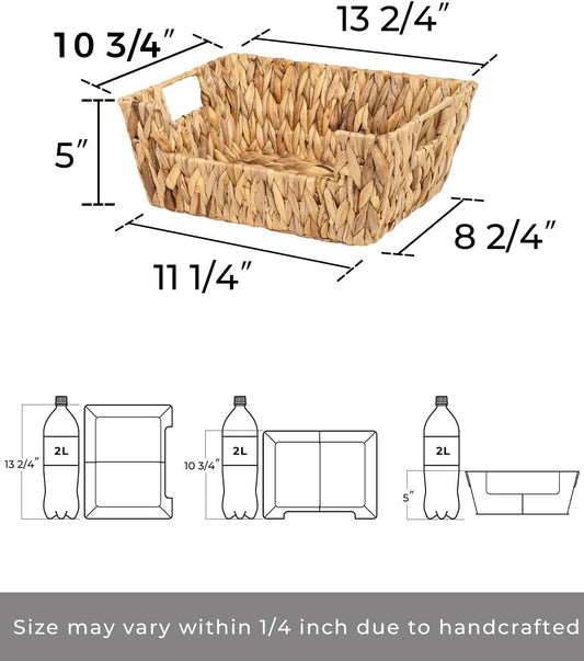 StorageWorks Pantry Baskets for Organizing, Storage Baskets, Water Hyacinth