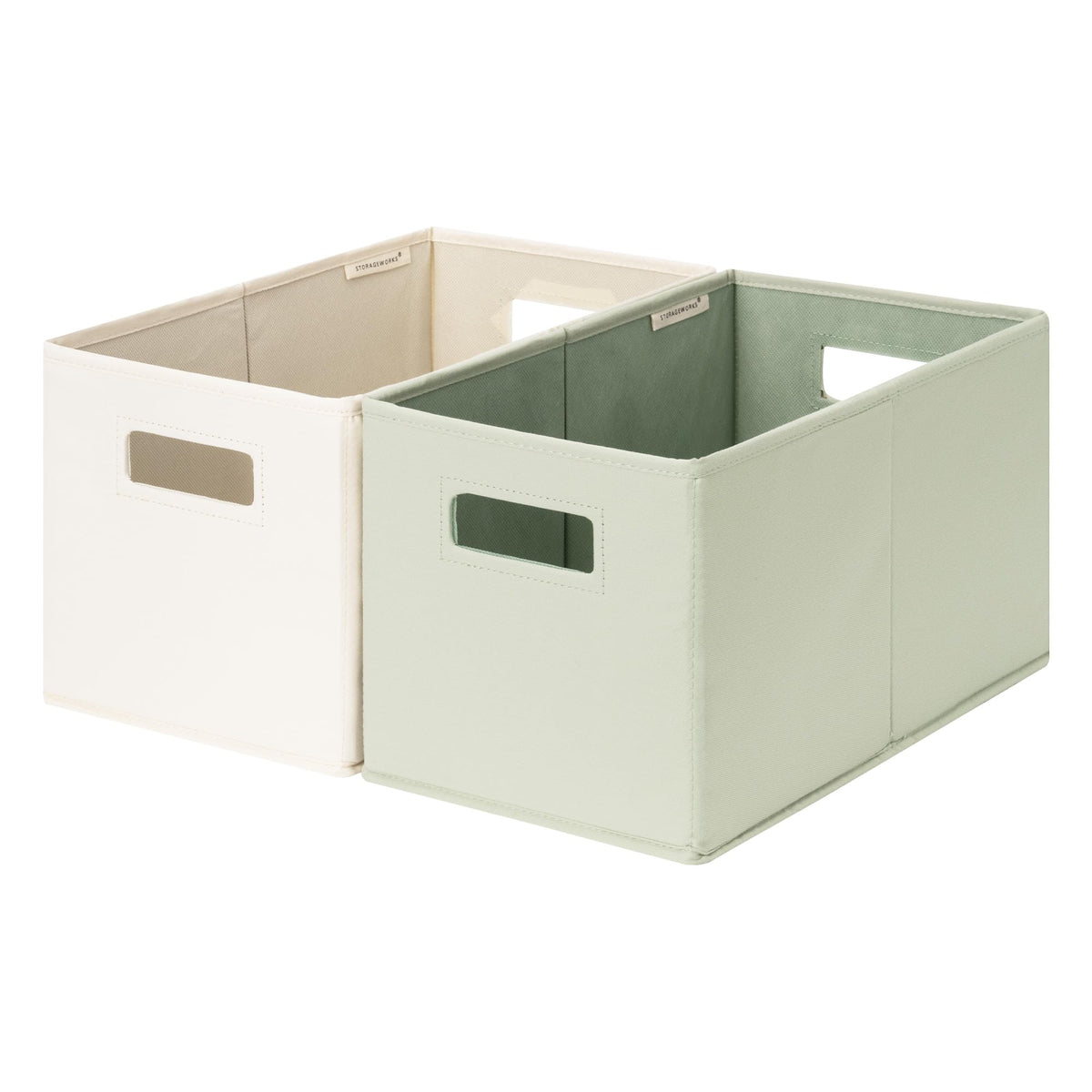 StorageWorks Fabric Storage Bins for Shelves, Large, 4-Pack, Ivory