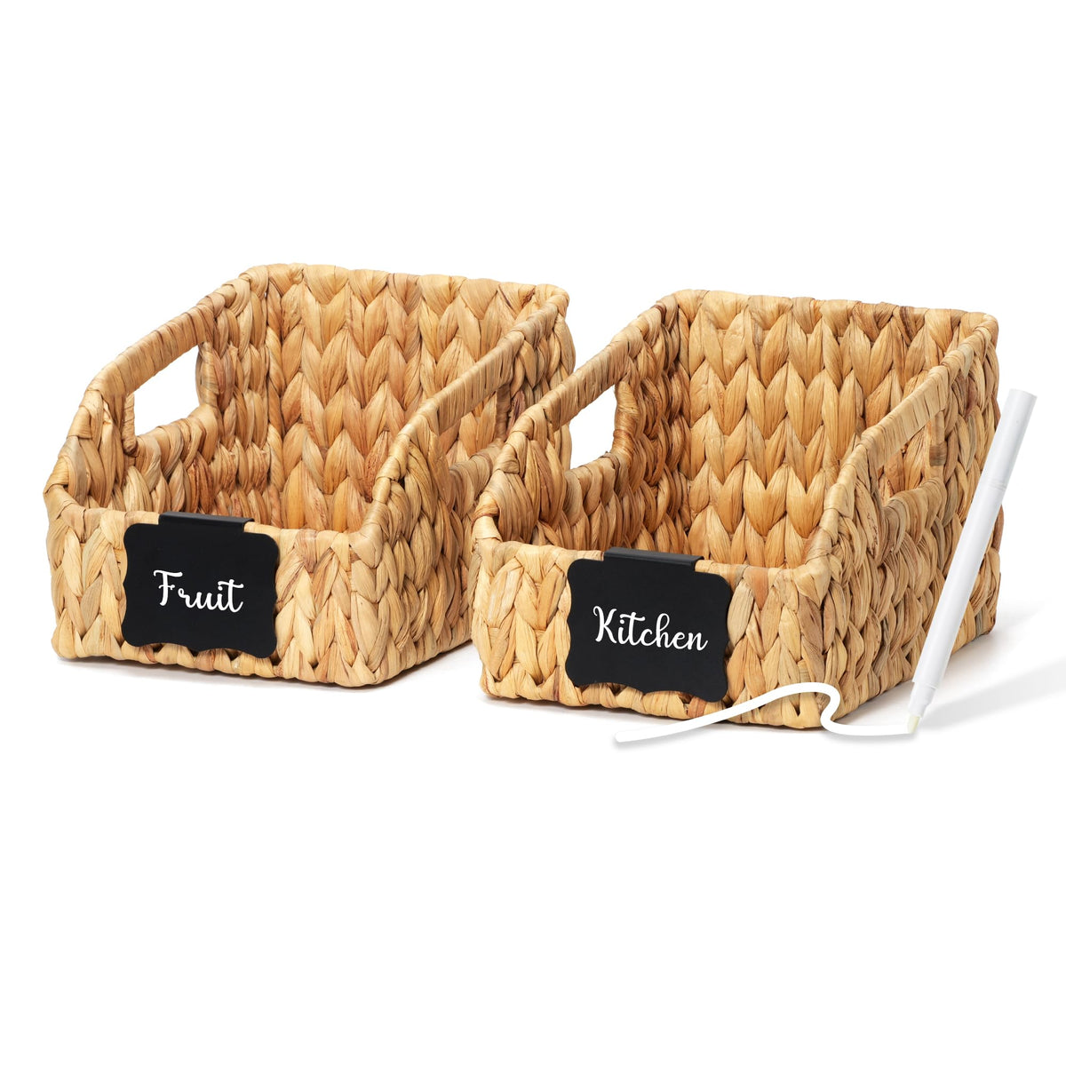 Pantry Baskets for Organizing,Wicker Storage Bins,3 Pack,Natural