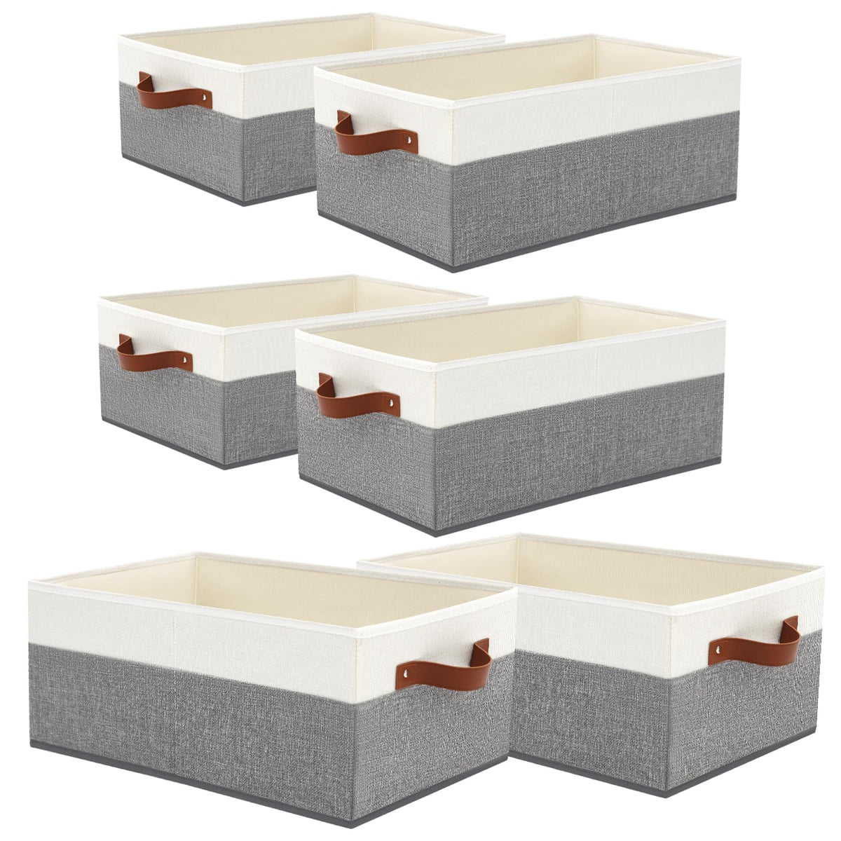6 Pack Closet Storage Bins, Storage Baskets for Shelves