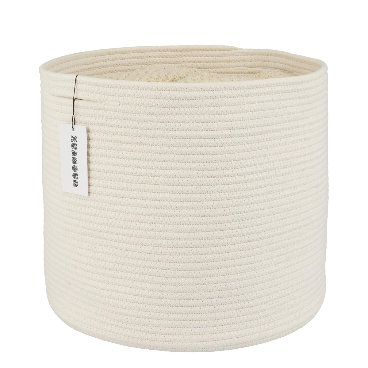 XUANGUO Cotton Rope Basket For Girls Boys Kids 16”X14”