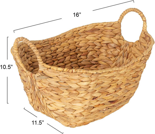 Household Essentials Water Hyacinth Basket with Handles