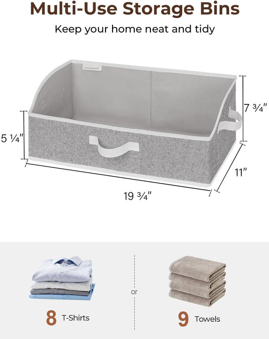 StorageWorks Closet Storage Bins Trapezoid, Gray, Large, 3-Pack
