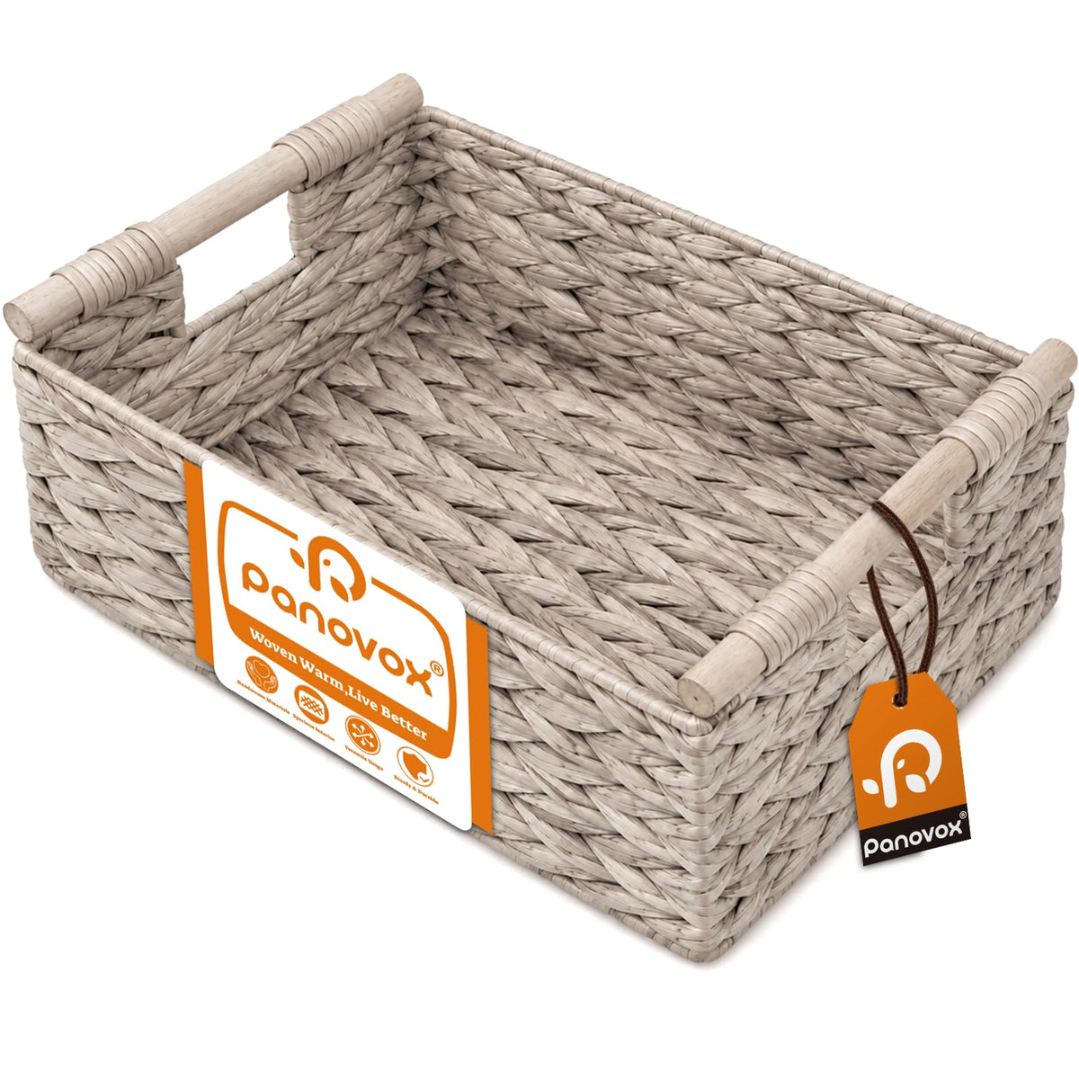 Wicker Basket, Large Basket for Gift Baskets Empty, 15.4x11x6.3in