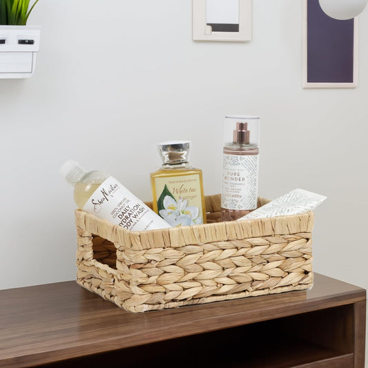 Wicker Baskets, Water Hyacinth Baskets for Organizing, Rattan Woven Baskets