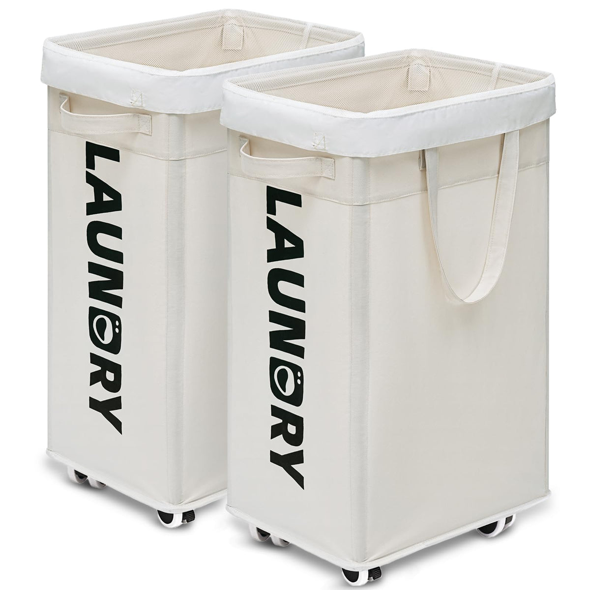Goodpick 75L Laudnry Basket with Wheels & Removable Wash Bag for Dorm