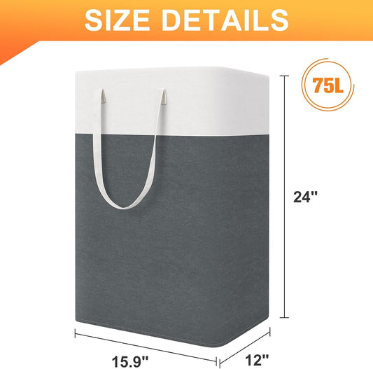 TasticTotes Laundry Basket 3-Pack, Laundry Hamper, 75L-Grey
