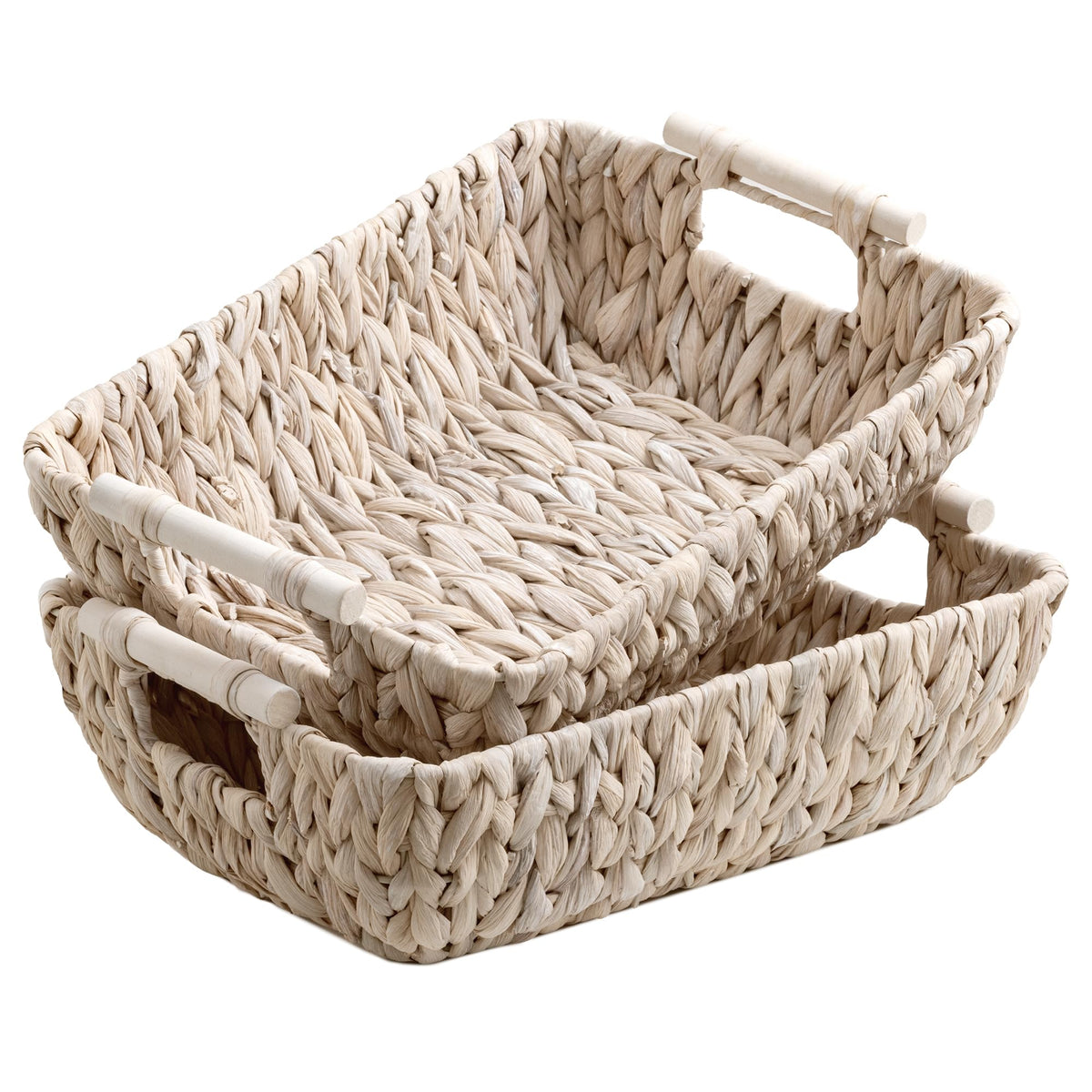StorageWorks Wicker Baskets for Organizing, Water Hyacinth Storage Baskets