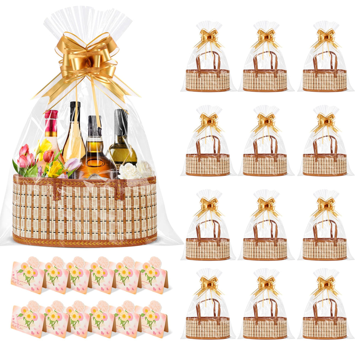 Orchidleaf 2 Set Baskets for Gifts Empty, Woven Bamboo gift baskets empty