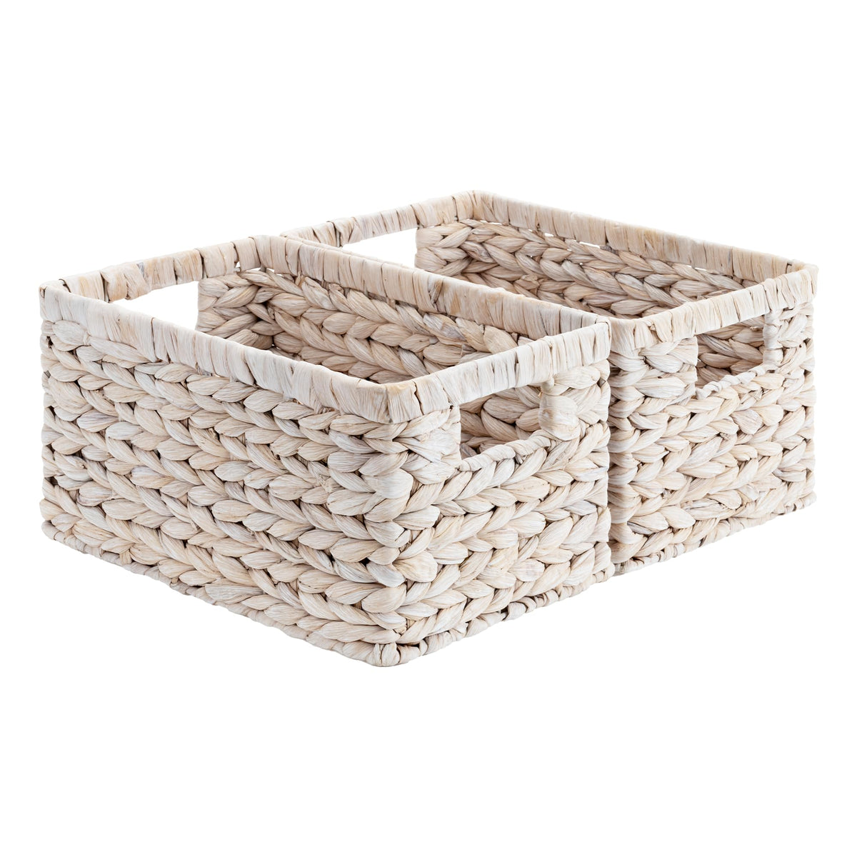 StorageWorks Wicker Baskets, Wicker Storage Baskets for Shelves, 2-Pack