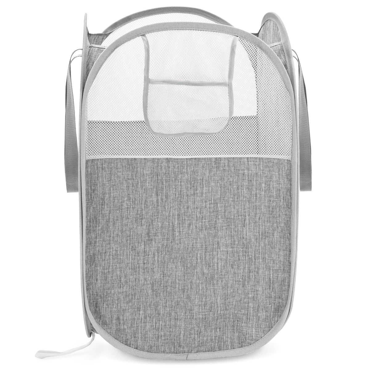 100L Collapsible Laundry Baskets, Foldable Pop Up Hamper with Pocket, Blue