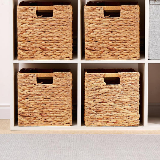 LYJWOO6D Water Hyacinth Storage Baskets 11x11x11 Inch Set of 2