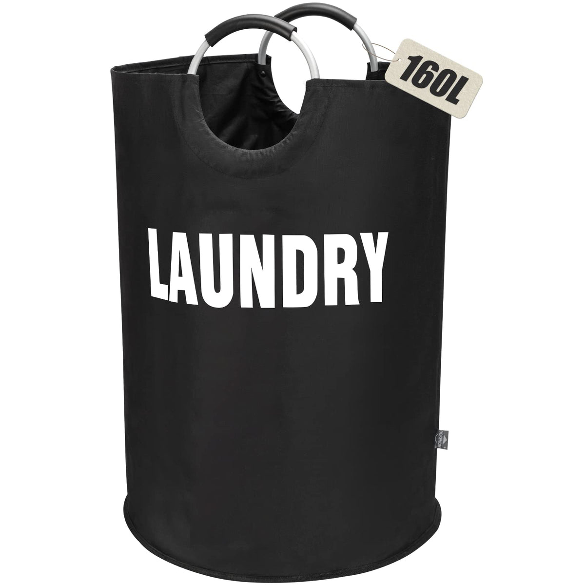 DOKEHOM 125L X-Large Laundry Basket Bag, Collapsible Tall Hamper, Dark Blue