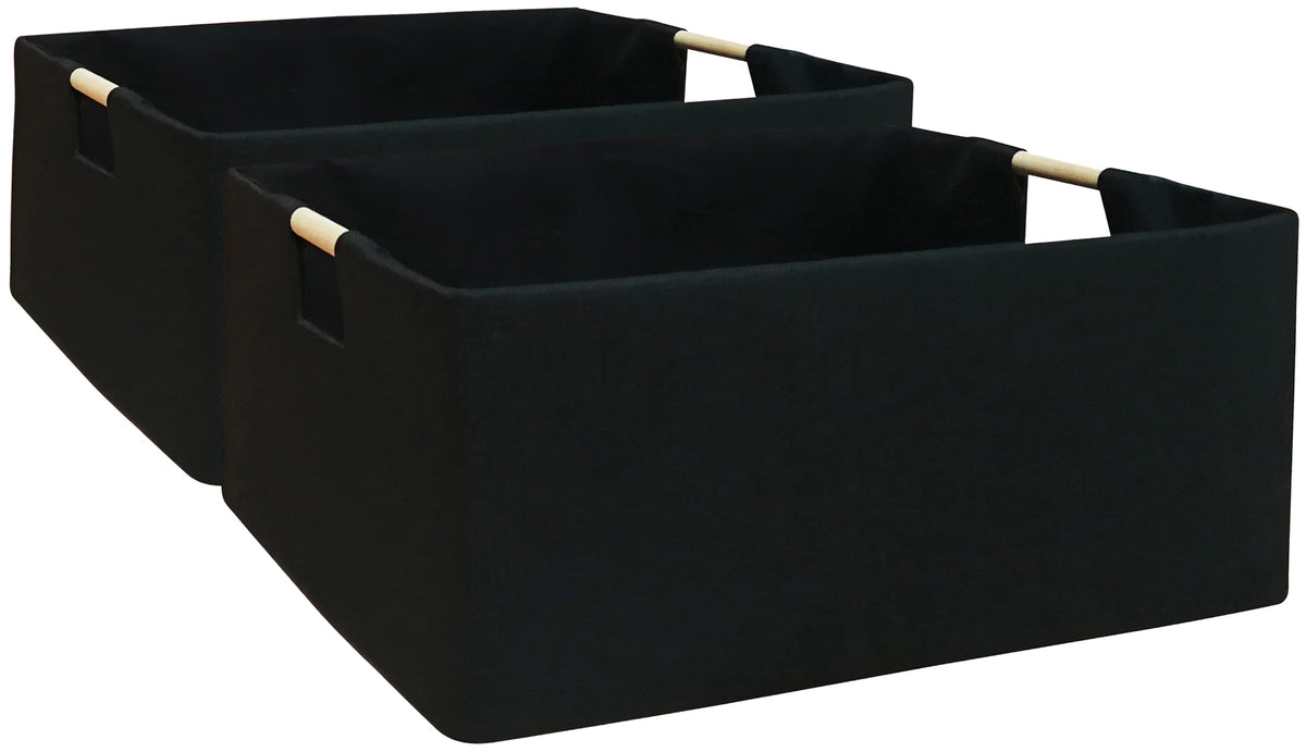 Storage Bin for Shelves Rectangle Closet Baskets Foldable Box with Handles Black Storage Boxes for Home Office Car Dormroom