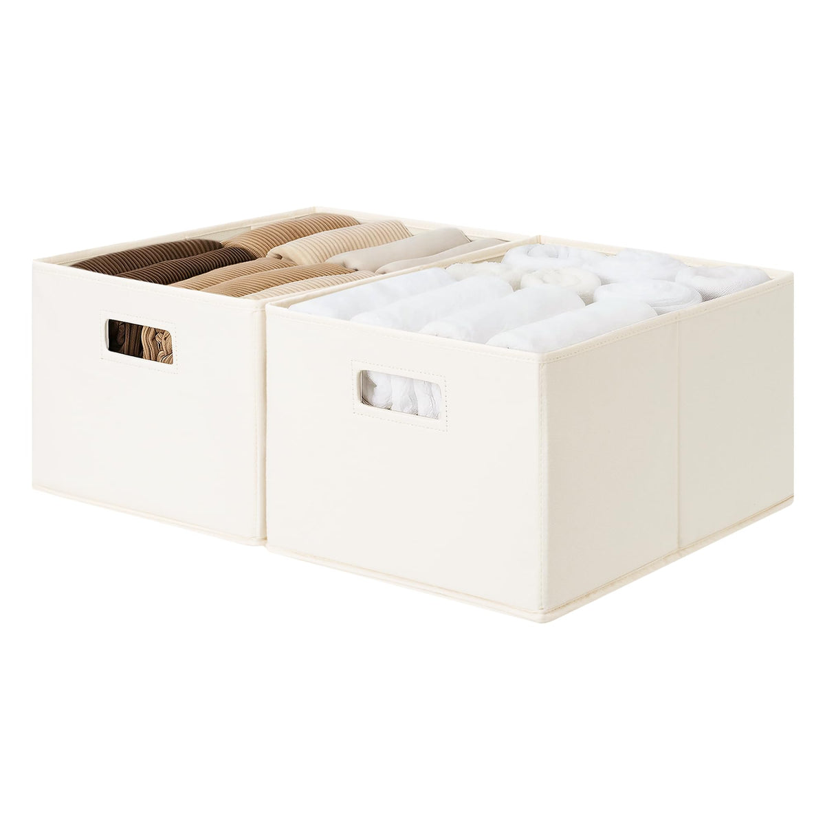 StorageWorks Fabric Storage Bins for Shelves, Large, 4-Pack, Ivory