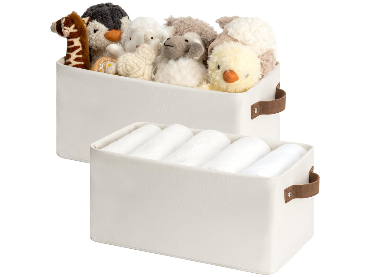 StorageWorks Narrow Storage Bins, Toilet Paper Storage, Natural, 2-Pack
