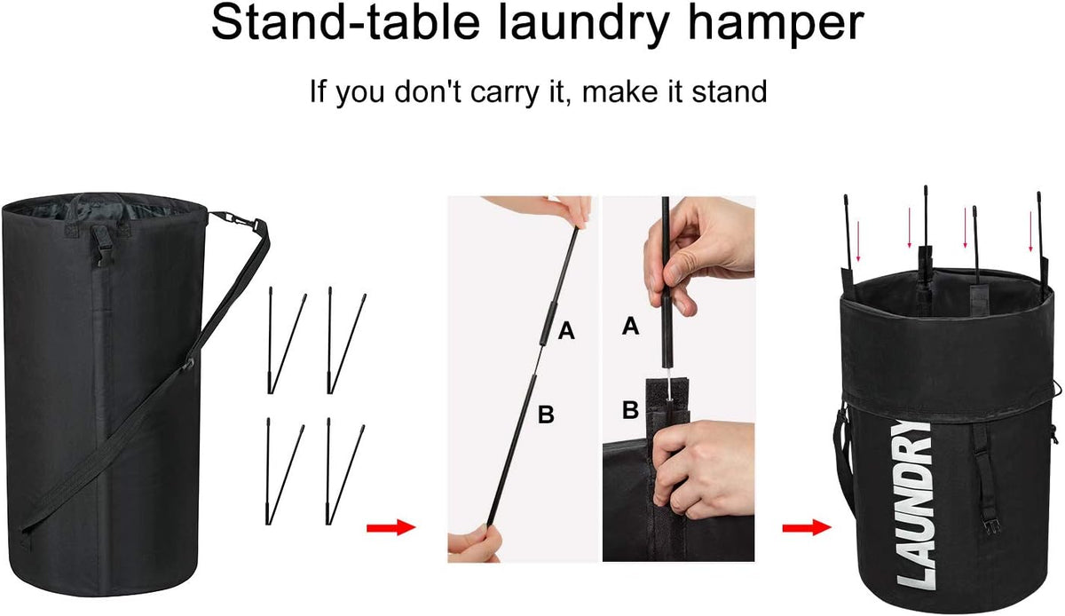 Chrislley 106L Collapsible Laundry Basket, Laundry Backpack, Laundry Bag