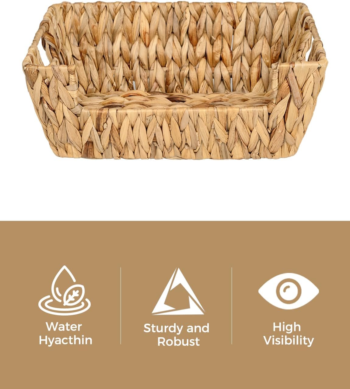 StorageWorks Pantry Baskets for Organizing, Storage Baskets, Water Hyacinth