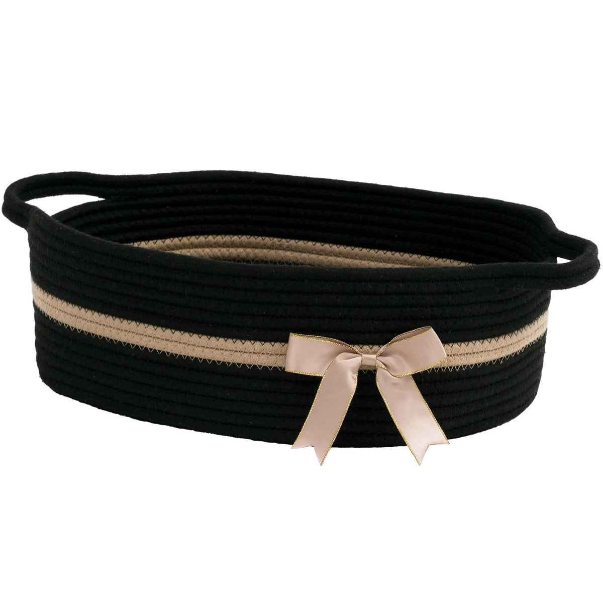 CHICVITA Small Woven Rope Gift Basket, Decorative Boo Basket, Grey