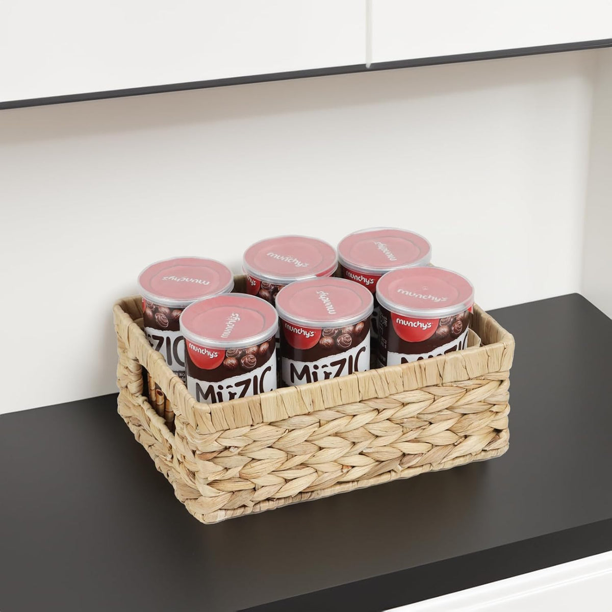 Wicker Baskets, Water Hyacinth Baskets for Organizing, Rattan Woven Baskets