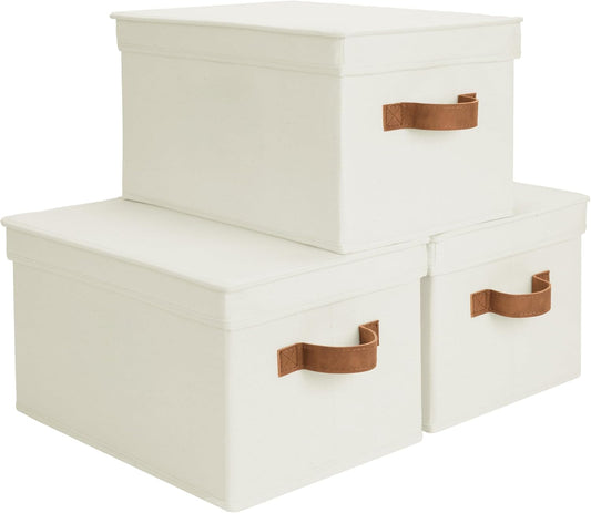 StorageWorks Closet Storage Bins, Fabric Storage Bins with Lids