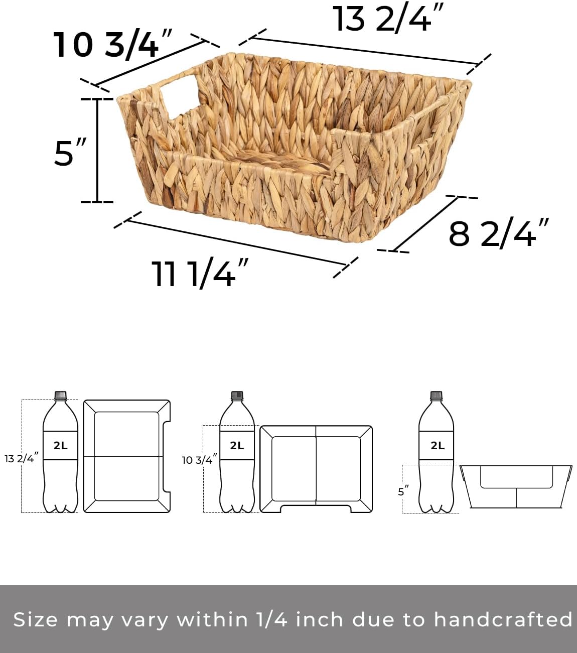 StorageWorks Pantry Baskets for Organizing, Storage Baskets, Water Hyacinth