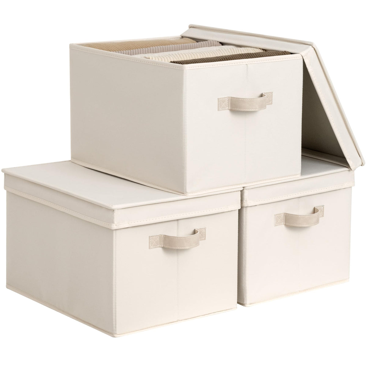 StorageWorks Closet Storage Bins, Fabric Storage Bins with Lids