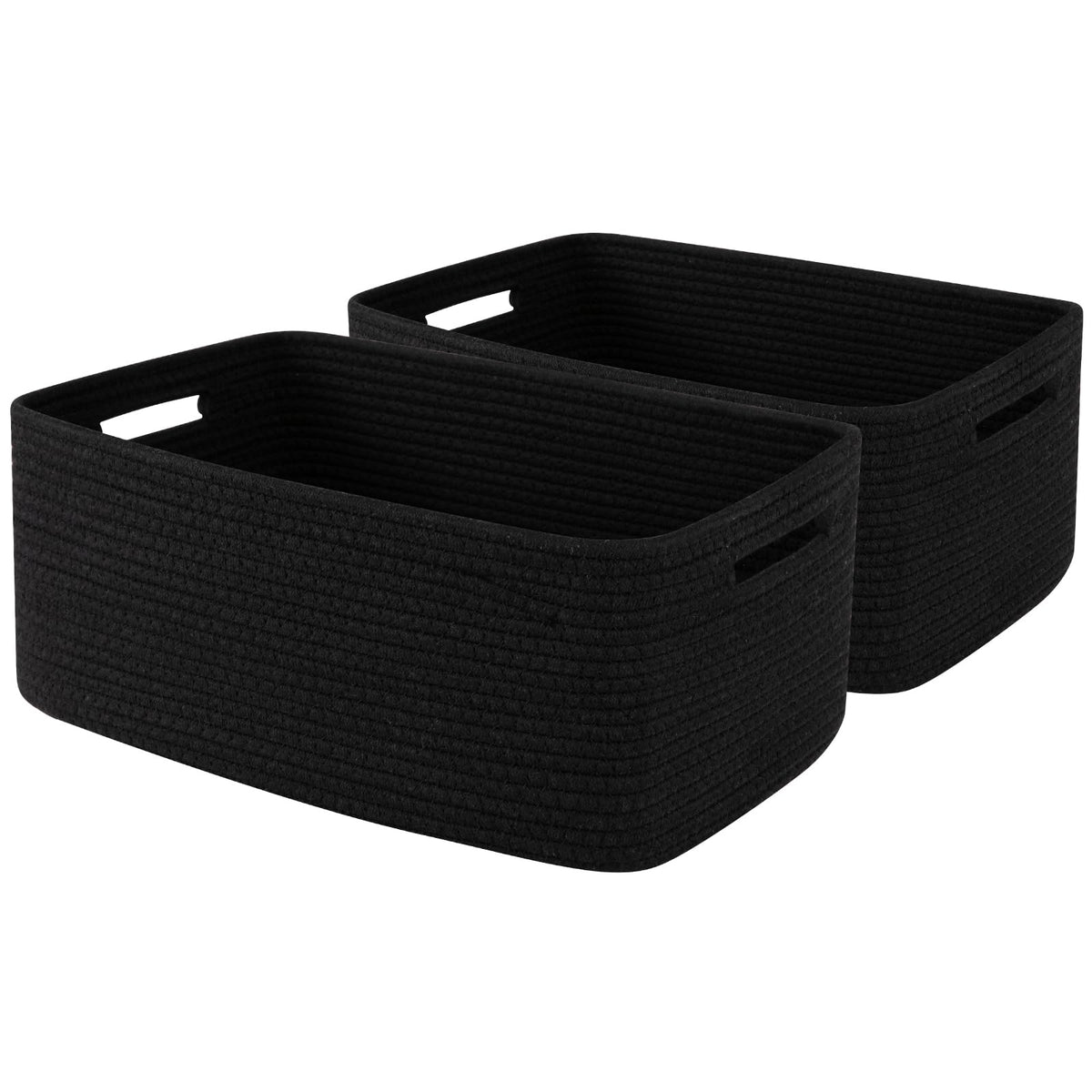 OIASKET Large Storage Basket for Organizing, Woven Rope Basket for Shelves, Closet Organizer Bins for Clothes, Blanket, Toys, Baby Nursery Storage, 17.7" x 13" x 7.87", 2 Packs Gradient Yellow