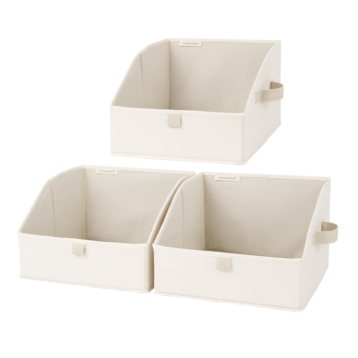 StorageWorks Closet Storage Bins Trapezoid, Gray, Large, 3-Pack