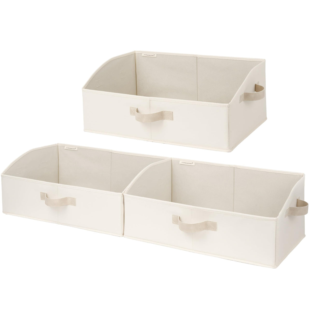 StorageWorks Closet Storage Bins Trapezoid, Gray, Large, 3-Pack