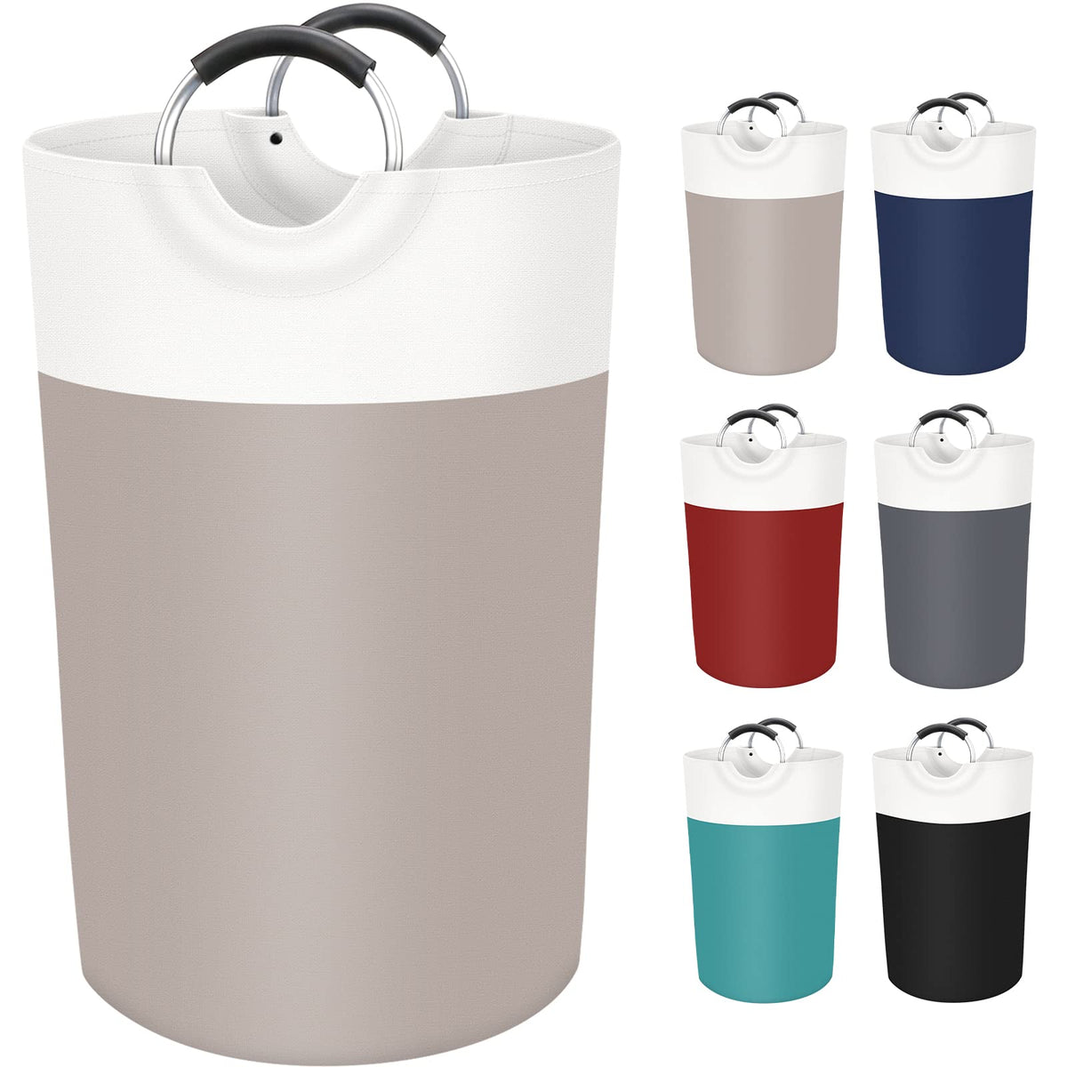 BlissTotes 75L Laundry Basket, Freestanding Collapsible Hamper, Brown