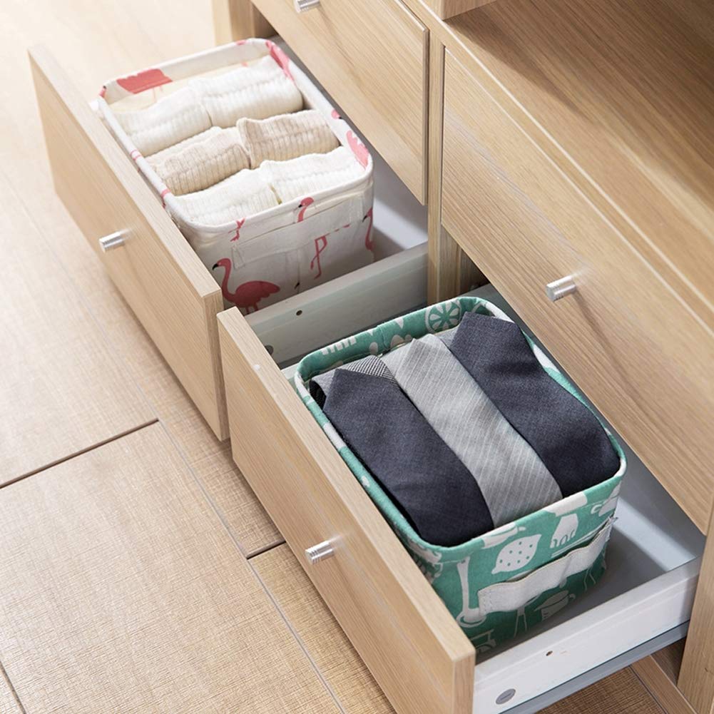 6-Pack Foldable Canvas Storage Baskets with Handle