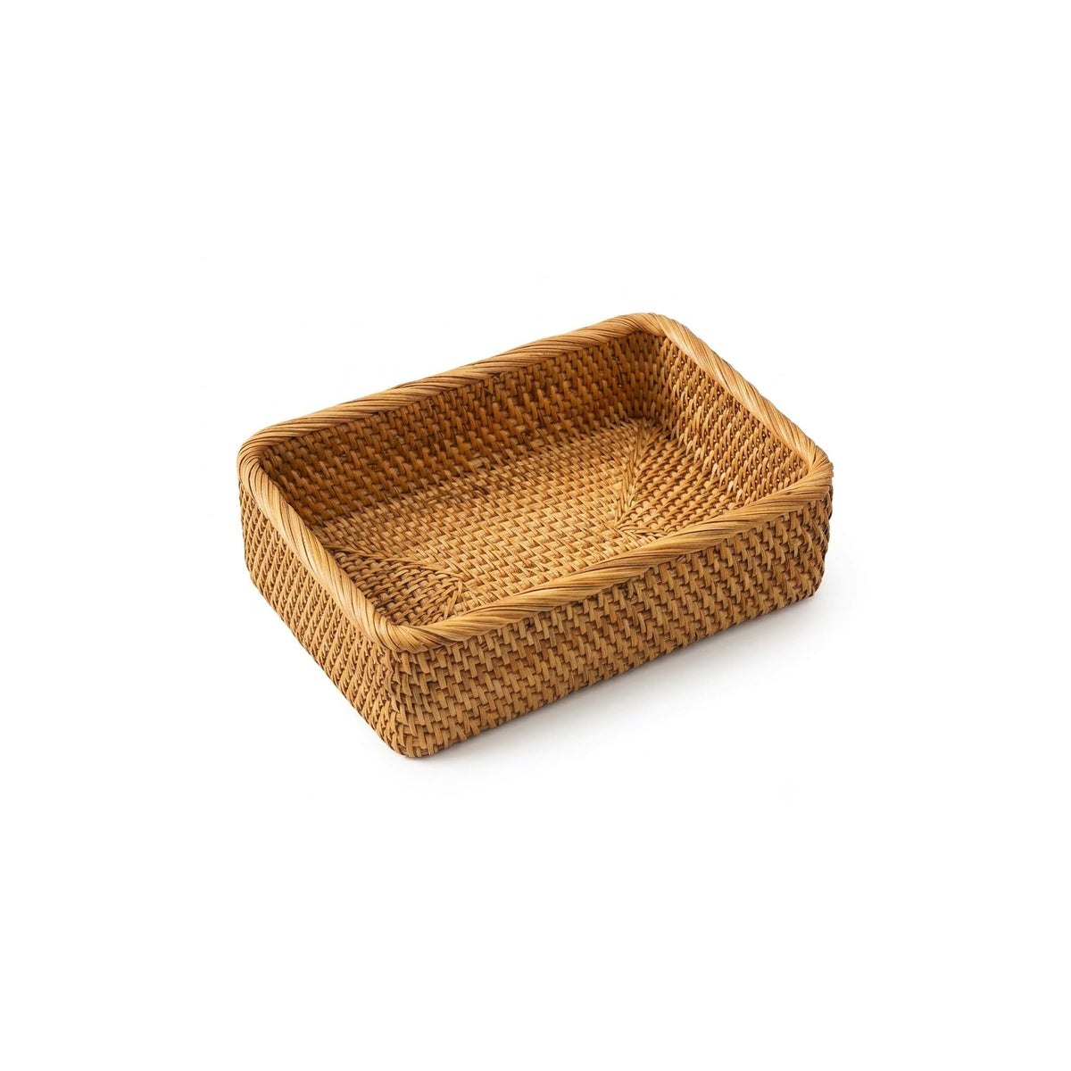 Yangqihome Natural Rattan Storage Baskets, Rectangular Woven Fruit Baskets, Decorative Wicker Basket and Small Baskets for Organizing (Set of 3)