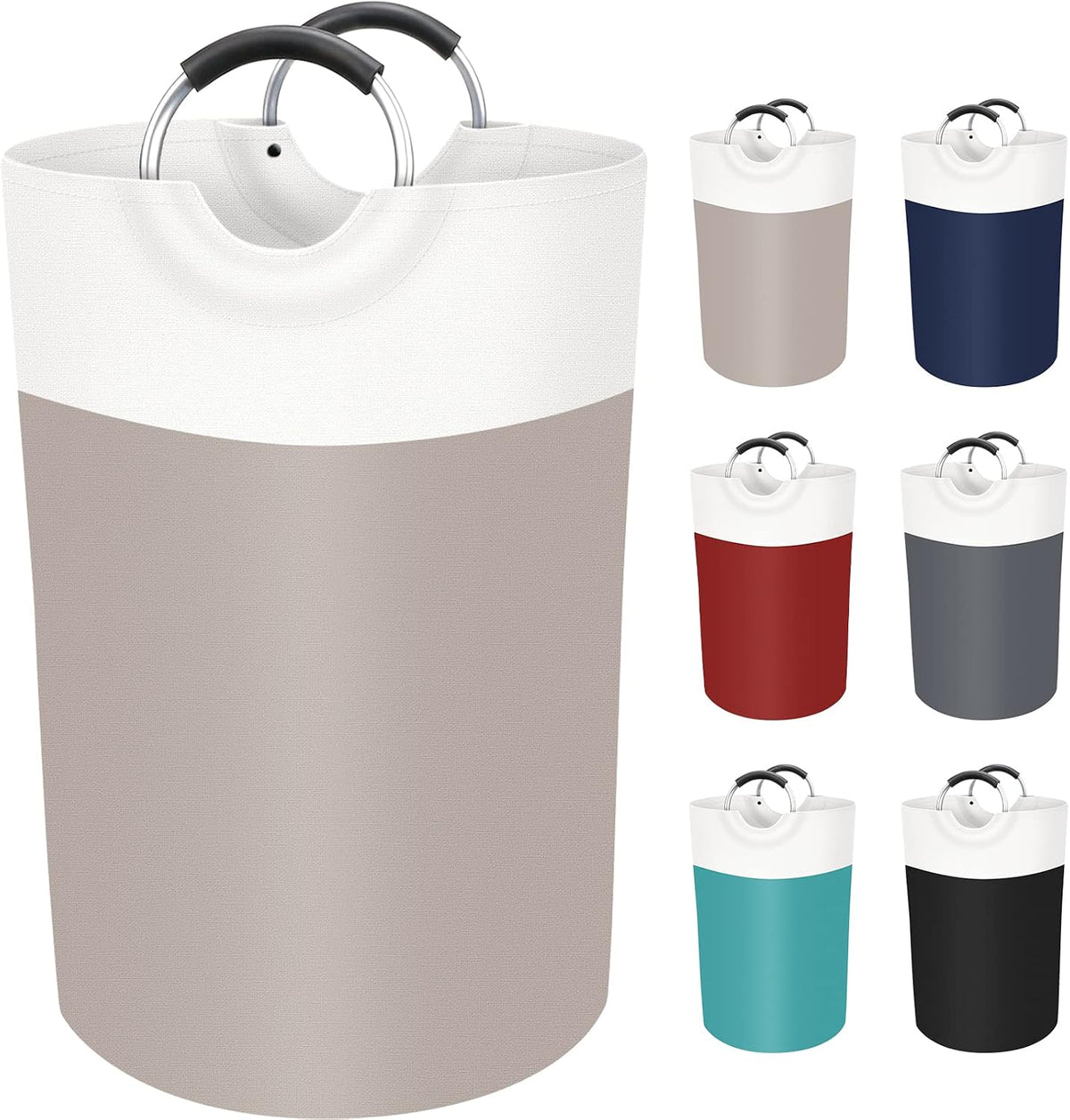 BlissTotes 75L Laundry Basket, Freestanding Collapsible Hamper, Brown