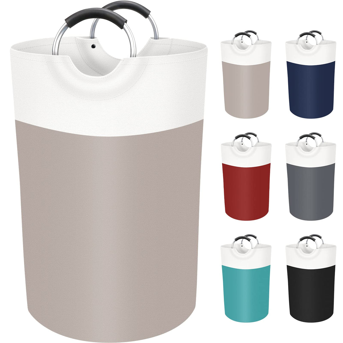 BlissTotes 75L Laundry Basket, Freestanding Collapsible Hamper, Brown