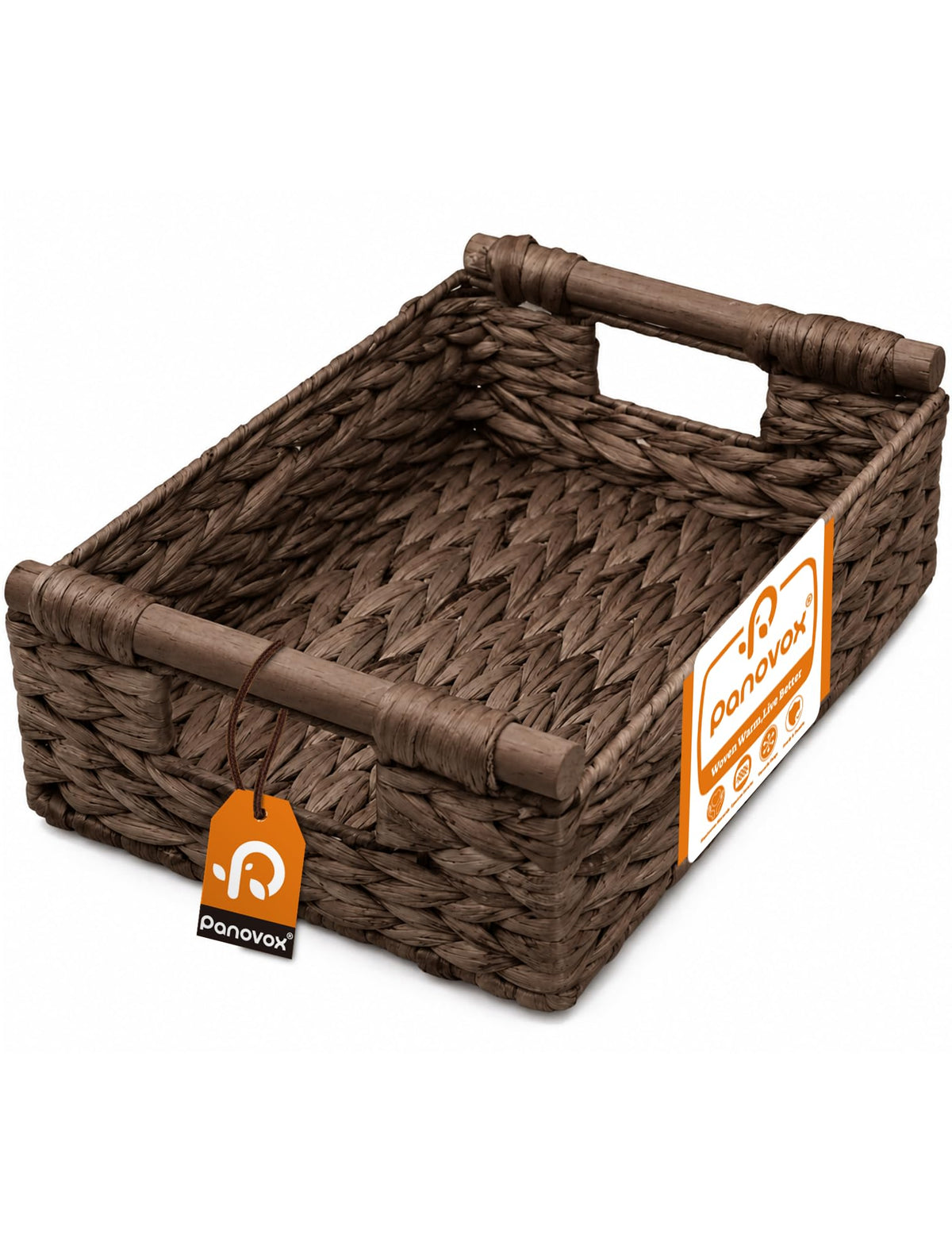 Wicker Basket, Large Basket for Gift Baskets Empty, 15.4x11x6.3in