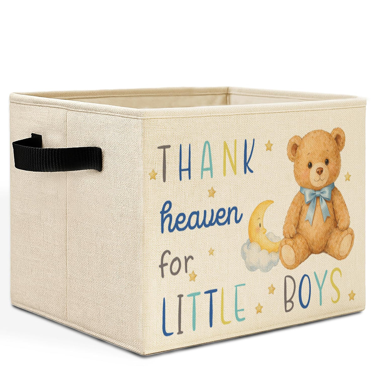 Forest Animal Nursery Storage Bins Box with Handles, Bear Deer Fox Bunny Woods Animal Laundry Basket Hamper Collapsible Clothes Toys Organizer for Toddler Kids Room Playroom
