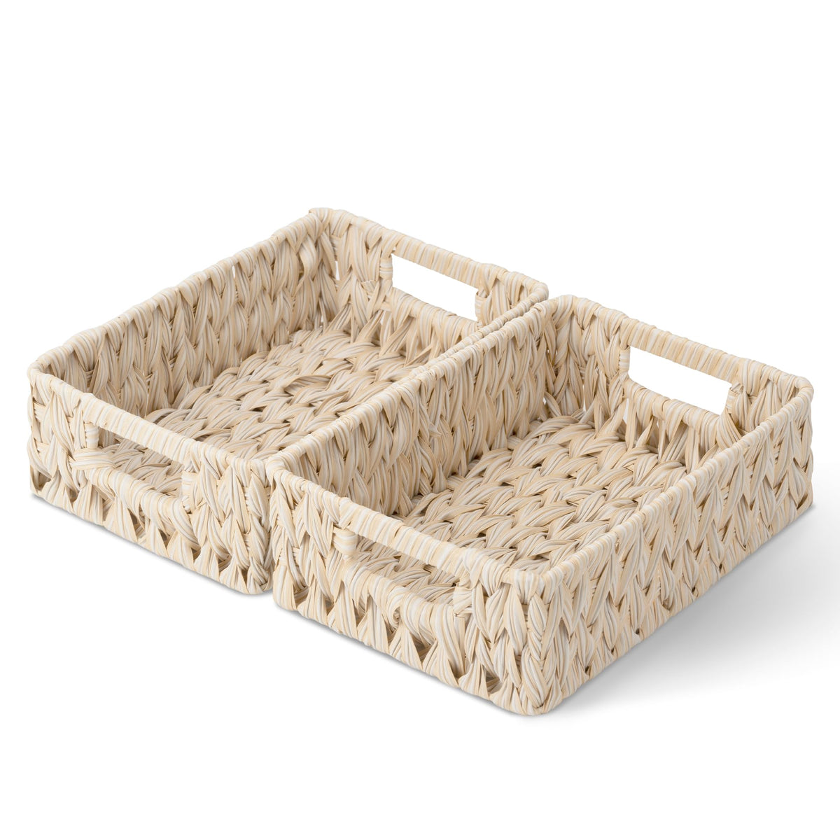 GRANNY SAYS Wicker Storage Baskets for Shelves, Hyacinth Baskets, 2-Pack