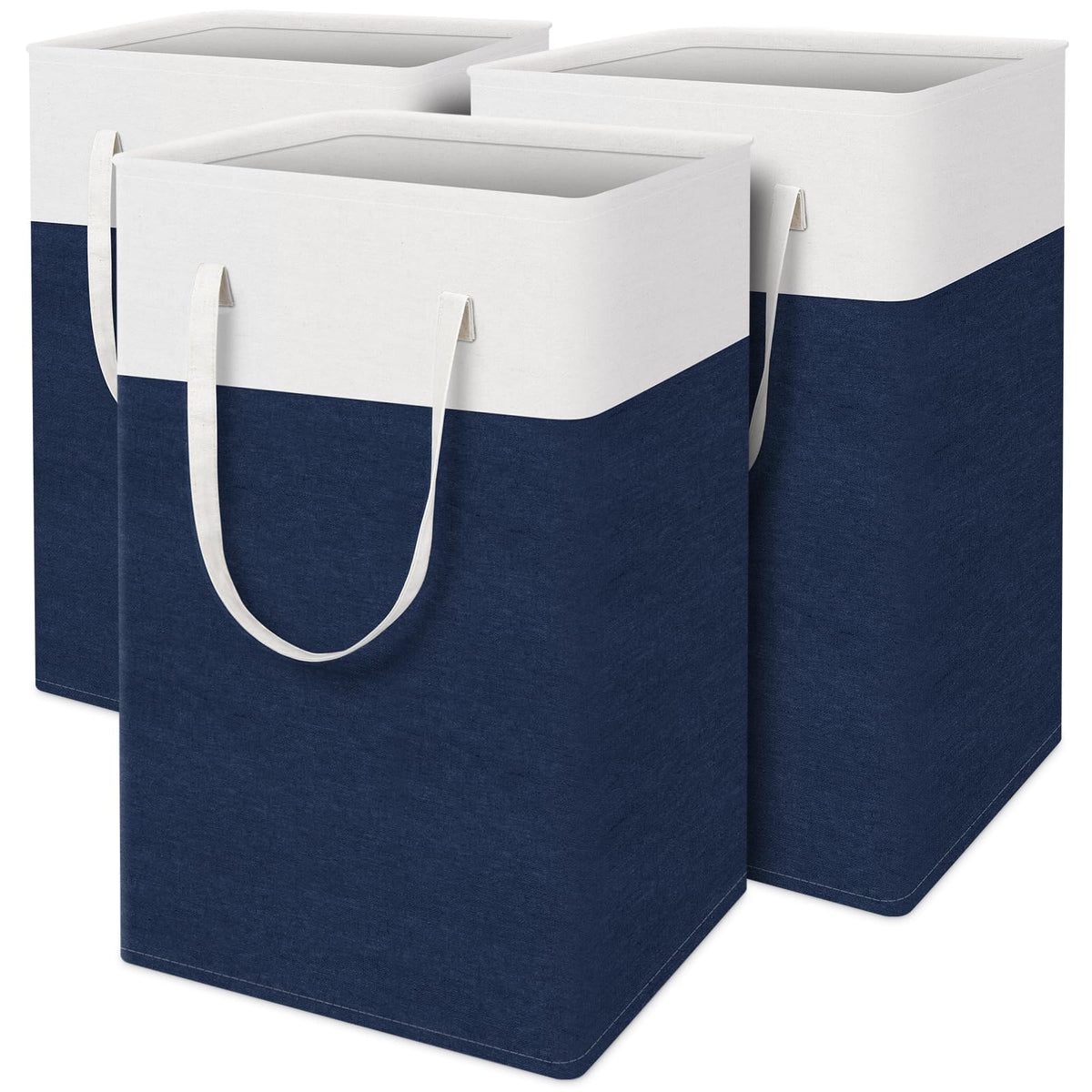 TasticTotes Laundry Basket 3-Pack, Laundry Hamper, 75L-Grey