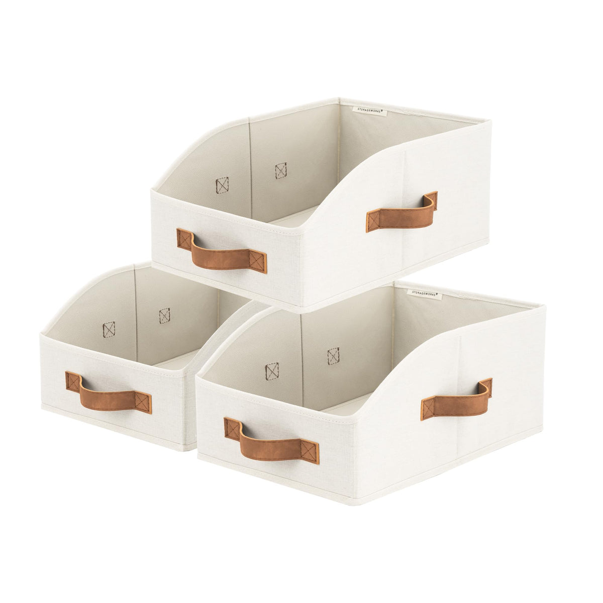 StorageWorks Closet Storage Bins Trapezoid, Gray, Large, 3-Pack