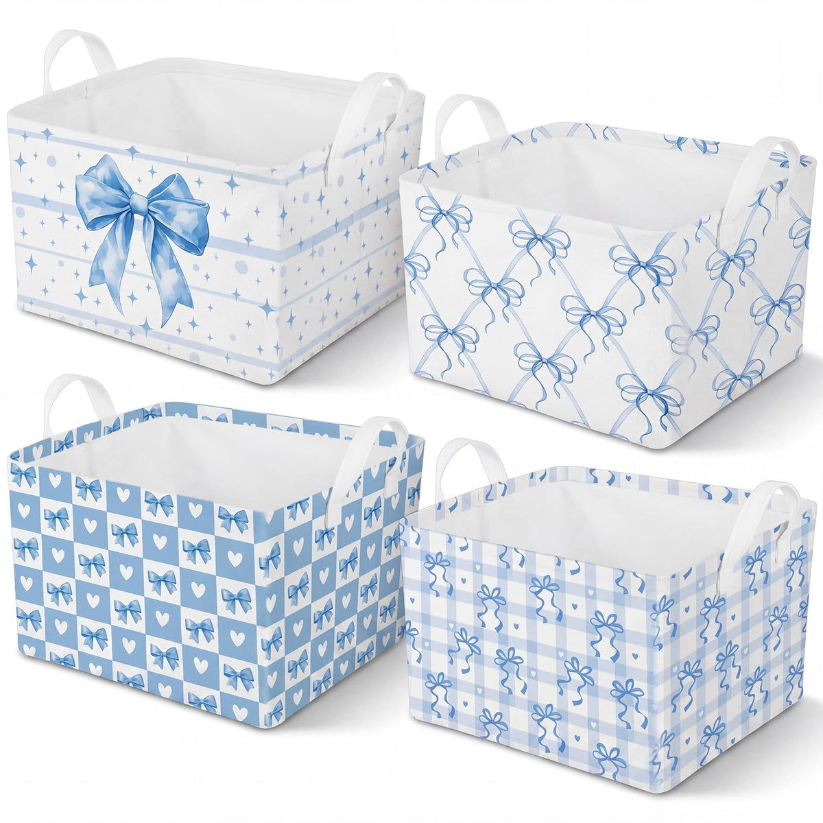 4 Pcs Halloween Storage Basket for Gifts Large Spooky Skeleton Storage Bins with Handles 15 x 10 x 8 Fabric Laundry Baskets Halloween Skull Collapsible Organizer Boxes for Home Cloth Toys Book
