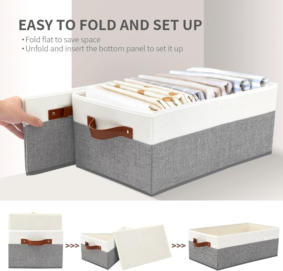 6 Pack Closet Storage Bins, Storage Baskets for Shelves