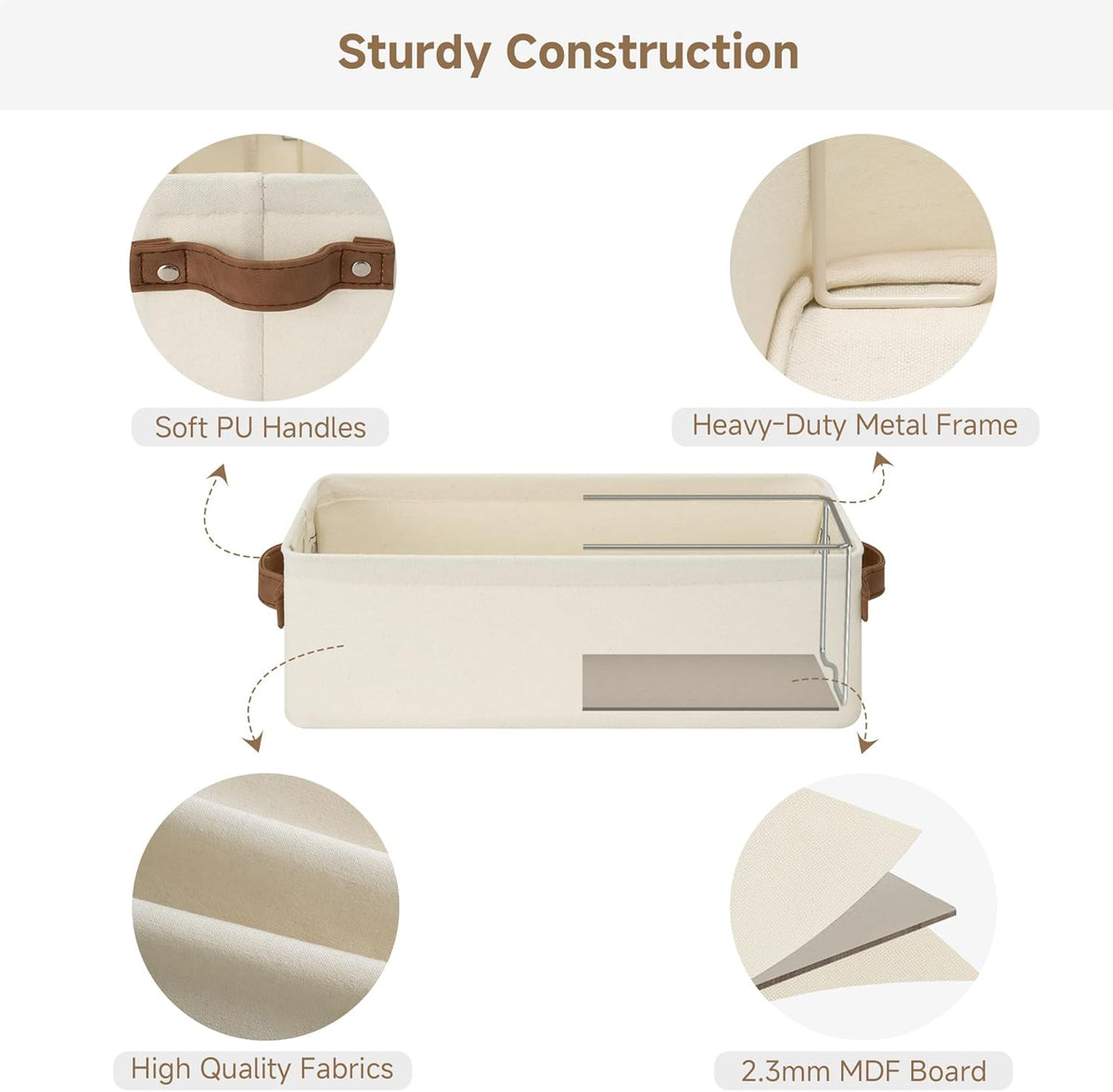 StorageWorks Narrow Storage Bins, Toilet Paper Storage, Natural, 2-Pack
