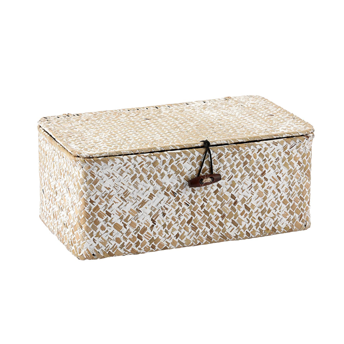 Hipiwe Wicker Shelf Baskets Bin with Lid Woven Storage Box, Coffee X-Large