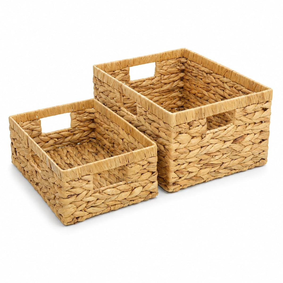 Extra Large Wicker Storage Baskets for Shelves, Water Hyacinth Handwoven