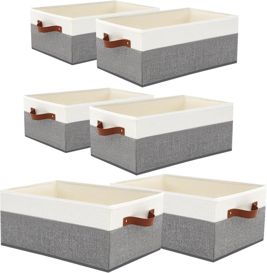 6 Pack Closet Storage Bins, Storage Baskets for Shelves