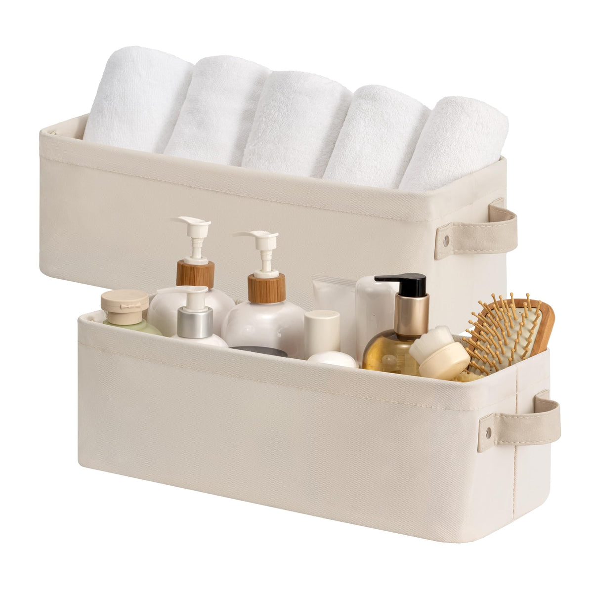 StorageWorks Narrow Storage Bins, Toilet Paper Storage, Natural, 2-Pack