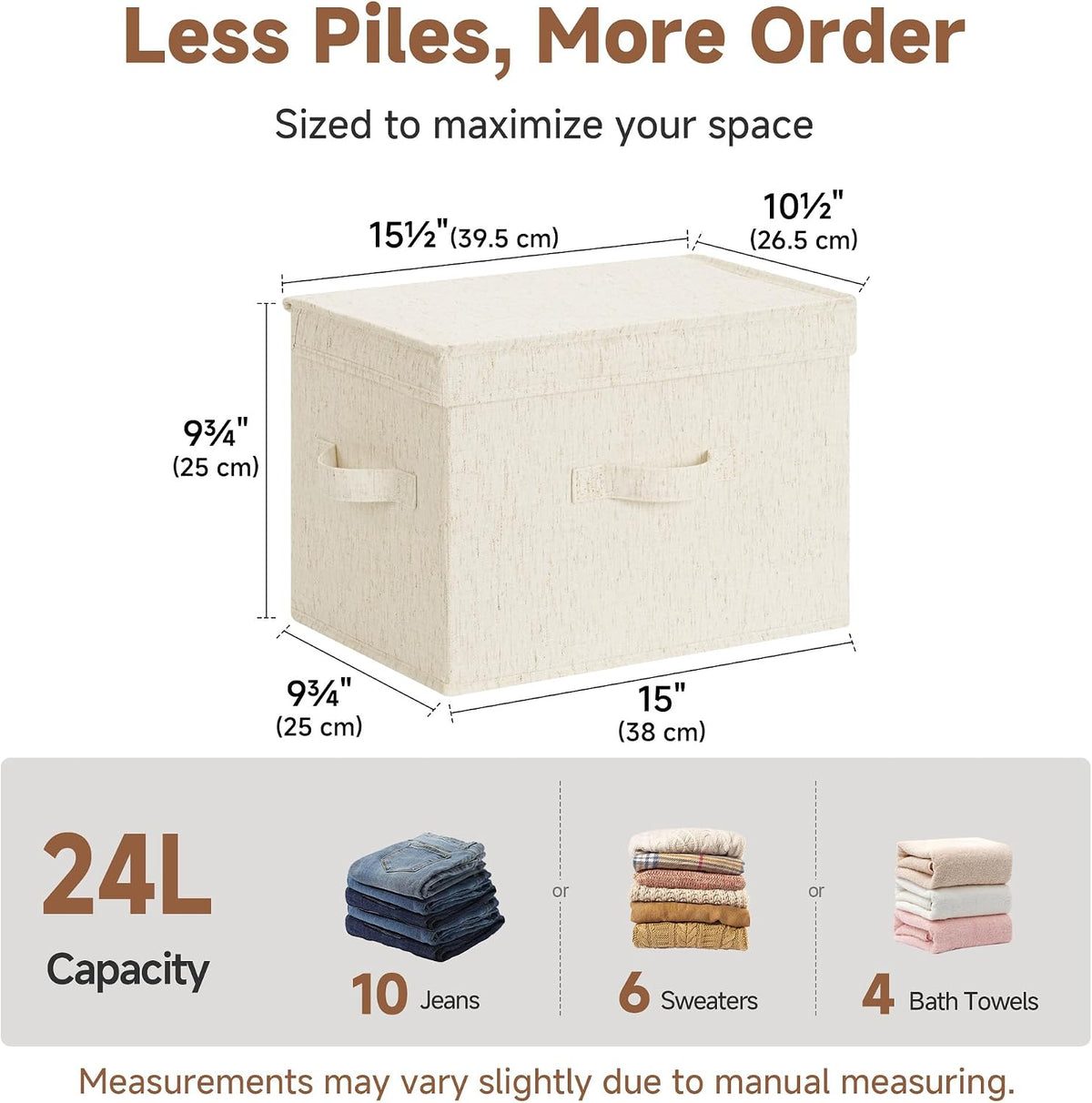 StorageWorks Fabric Storage Bins with Lids, Closet Storage Bins