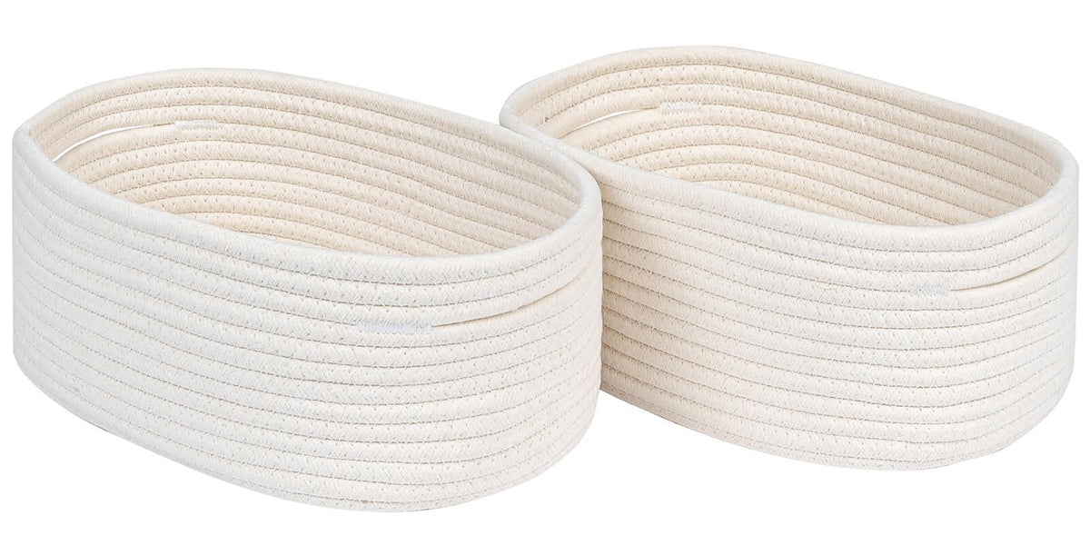 CubesLand Cube Shelf Closet Storage Rope Cotton Baskets Bins Set 2