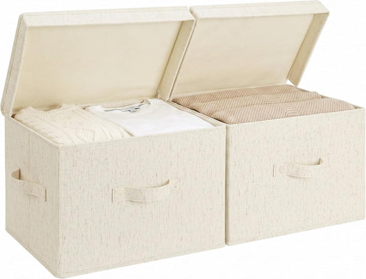 StorageWorks Fabric Storage Bins with Lids, Closet Storage Bins